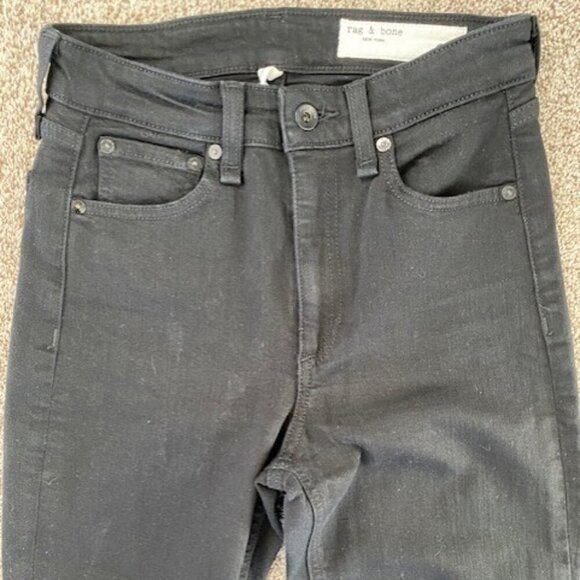 RAG and BONE Nina High-Rise Ankle Cigarette Jeans Pants Black Coal Sz 25 - Picture 4 of 13